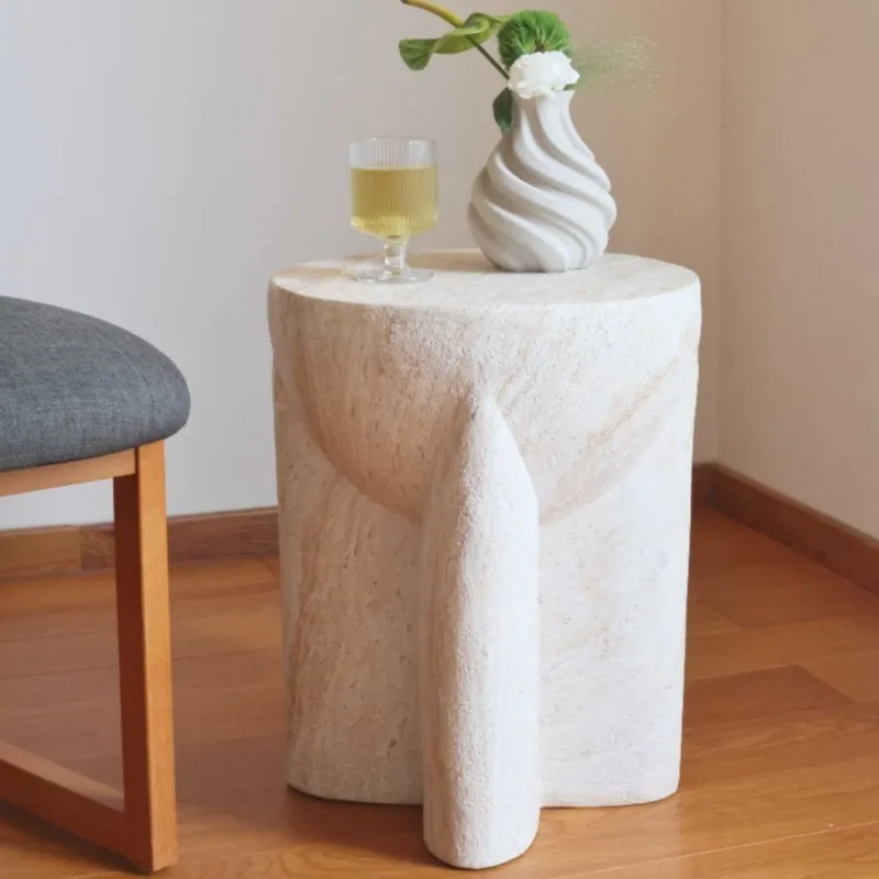 Geometric Side Table Small Faux Marble Coffee Table for Living Room Balcony Art Corner B&B House