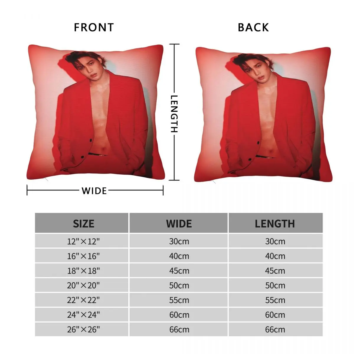 Exo Love Shot Kai Square Pillowcase Polyester Linen Velvet Creative Zip Decorative Bed Cushion Cover