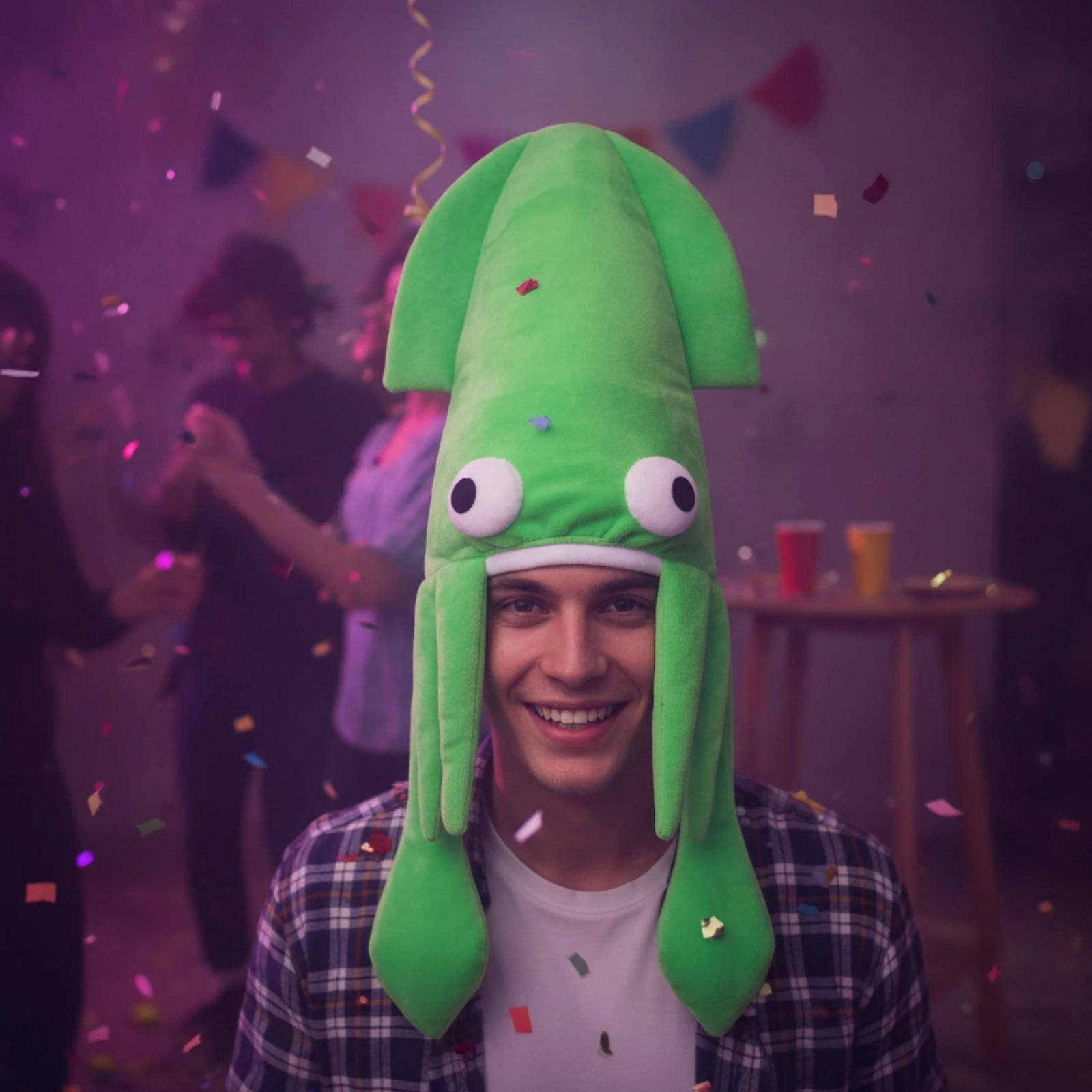 Squid Costume Hat Funny Squid Hat Costume Headpiece Playful Headwear Eye-Catching for Cosplayers, Halloween, Cosplay