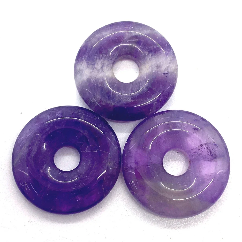 2pcs/pack 20mm Peace Buckle Shaped Pendants Natural Semi-precious Stone Beads Bagel DIY for Making Necklace Earrings 29 Colors