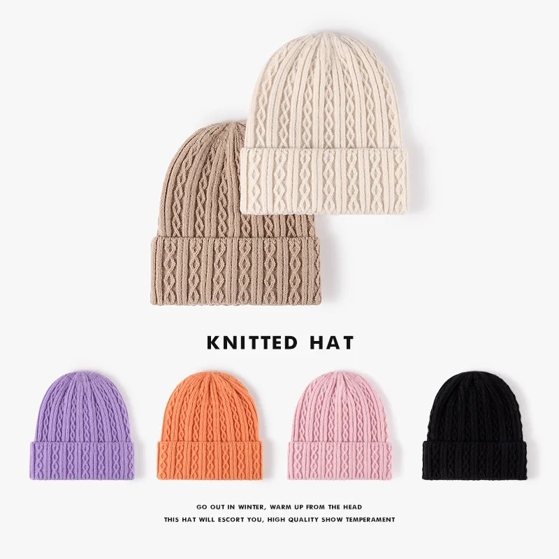 Knit Hat Men Women Small Fashion Cap Outdoor Face Recognition Cold Hats Travel Shopping Caps Warm Knit Hats 4m634