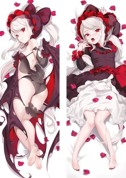 60x18 0cm japońskie Anime piękna dziewczyna Overlord Albedo Shalltear zakrwawiona poszewka na poduszkę Dakimakura przytulanie poszewki