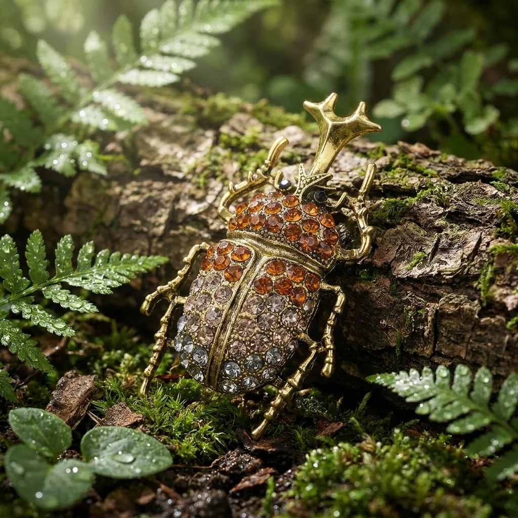 

Stylish Rhinestone Unicorn Beetle Brooch for Women Unisex Insect Pin Friend Event Party New Gifts Jewelry Decoration Accessories