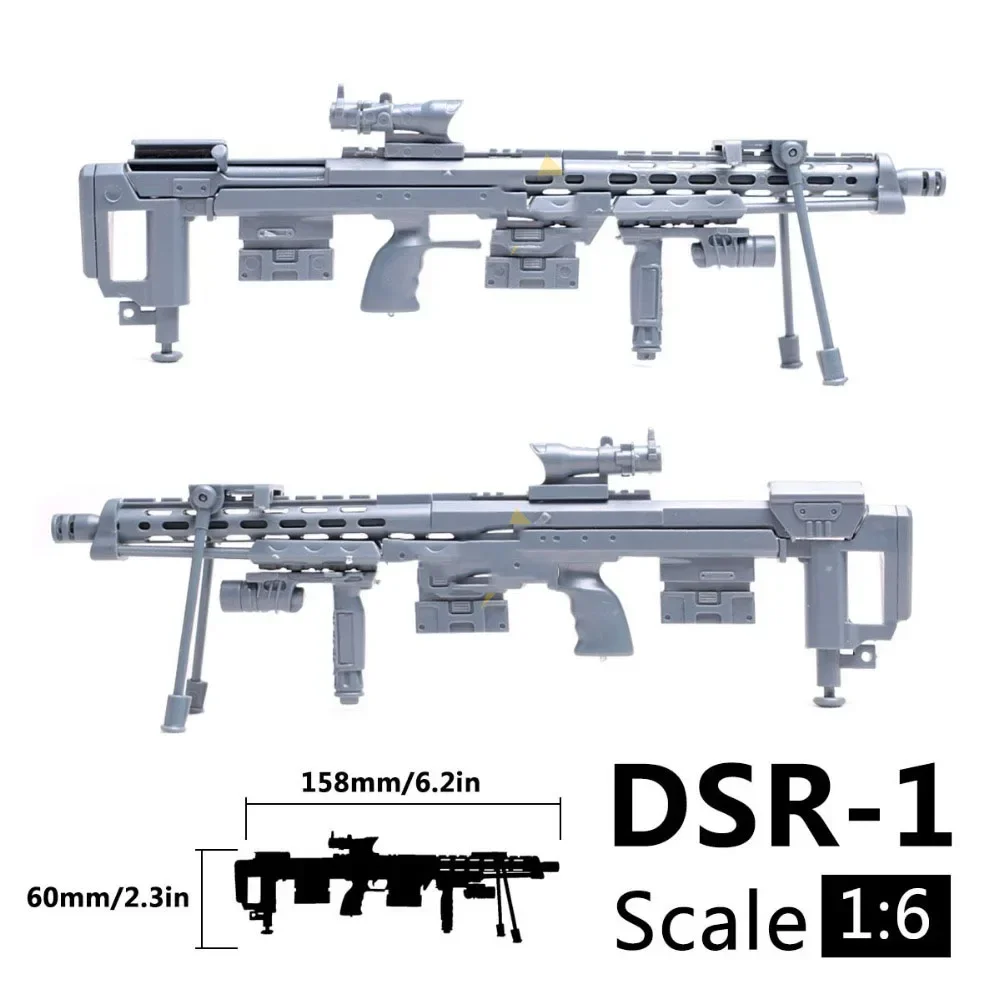 1/6 DSR-1 Blood Hawk Sniper Rifle Assemble Gun Model Plastic Action Figures Weapon for Soldier Military Building Toy