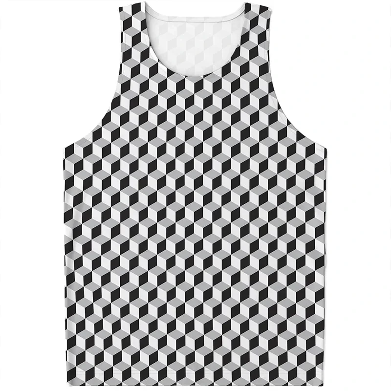 

Trend Personality Geometric Graphic Tank Top Men Clothes Harajuku Undershirt 3D Print Sleeveless Tee Shirt Streetwear Loose Vest