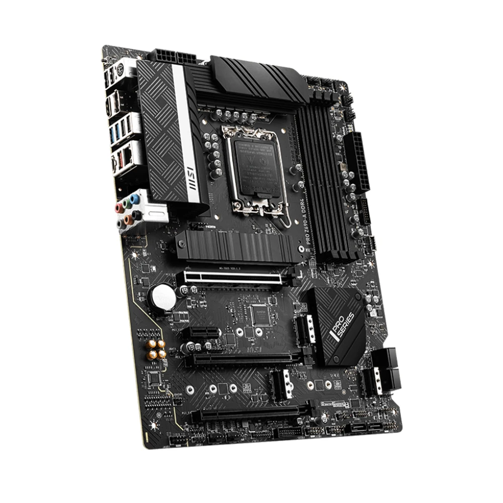 Imagem -02 - Placa-mãe Msi-pro Ddr4 Lga1700 Sata3 M.2 Suporta 12900 12700kf i5 12400f Z690-a 12600kf Mainboard do Computador Desktop