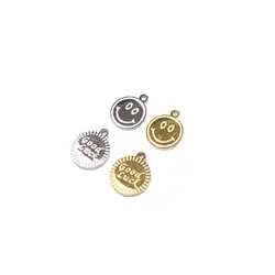 5pcs Stainless Steel High Quality Mirro Polished Smile Anti Allergic Girl Charms Pendant DIY Jewelry Necklace Earrings Unfading
