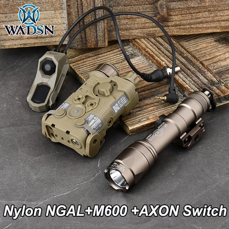 WADSN NGAL-L3 All Function M300 M600 Flashlight Set NGAL IR Sight Red Green Dot Laser Indicator Light+AXON Dual Control Switch