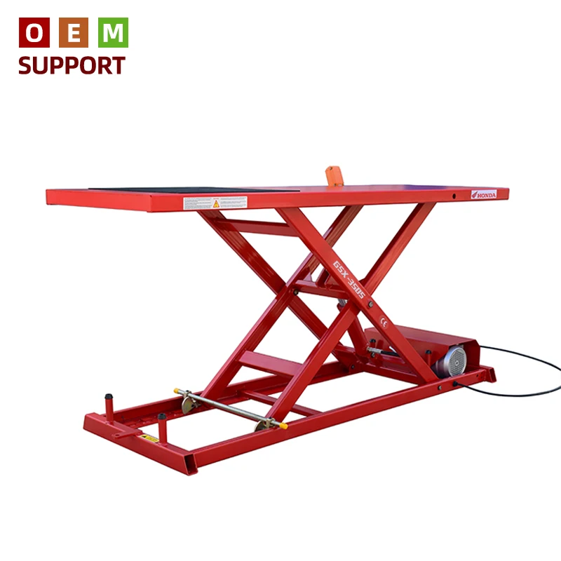 KARLION CE Certified Heavy Duty Electric Hydraulic Scissor Lift Table for Motorcycle & Car Repair Workshop