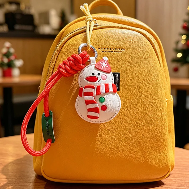 Leather Key Chain Festive Snowman Key Chain Christmas Bag Pendant Delicate Christmas Tree Key Chain For Valentines Day Gift