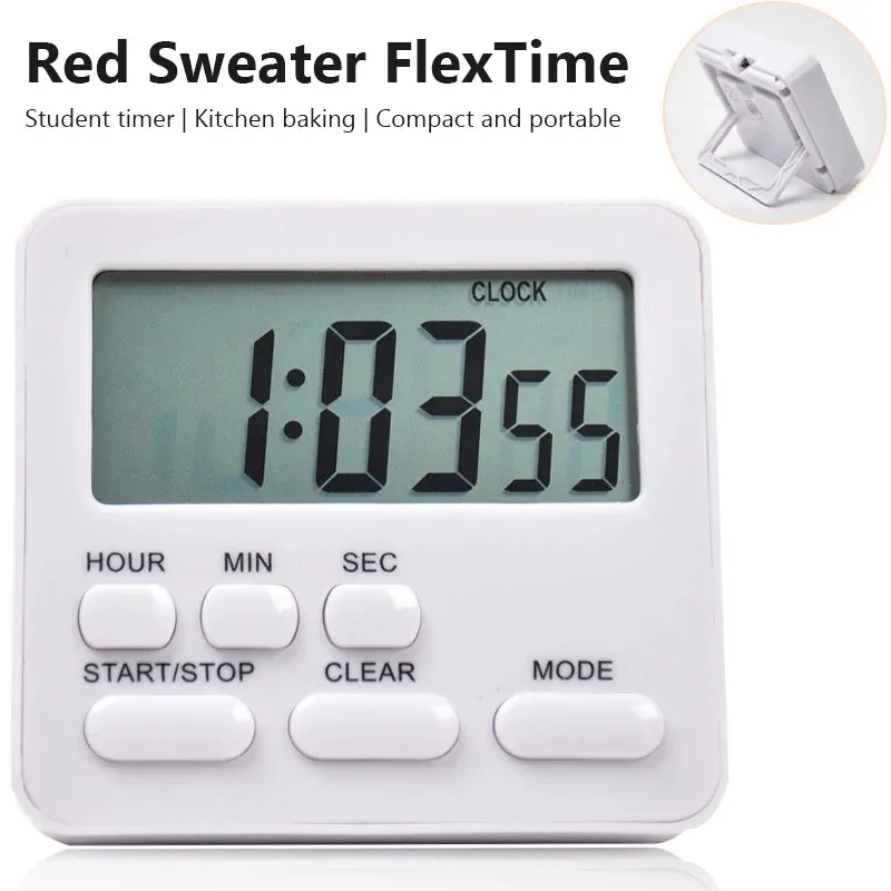 Kitchen Timer Portable Digital LCD Display Stopwatch Electronic Alarm Clock Egg Timer Practical Home Kitchen Tool