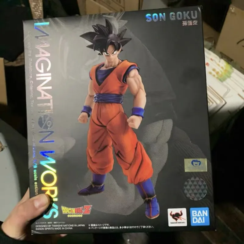 

Original Bandai Imagination Works Son Goku Dragon Ball Z In Stock Anime Action Collection Figures Model Toys Cool Gifts