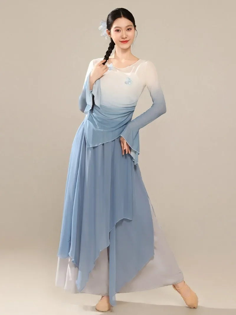 Traditional Chinese Folk Dance Costume Classical Yangko Clothing National Umbrella Fan Dance Ancient Hanfu Performance Stage view 4