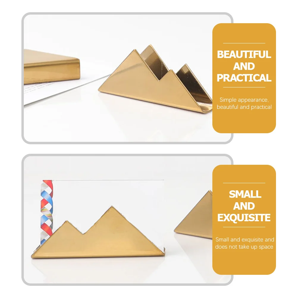 2Pcs Business Card Holder Desk Stand Organizer Metal Card Storage for Office Visiting Cards Holder Elegant Tabletop Display