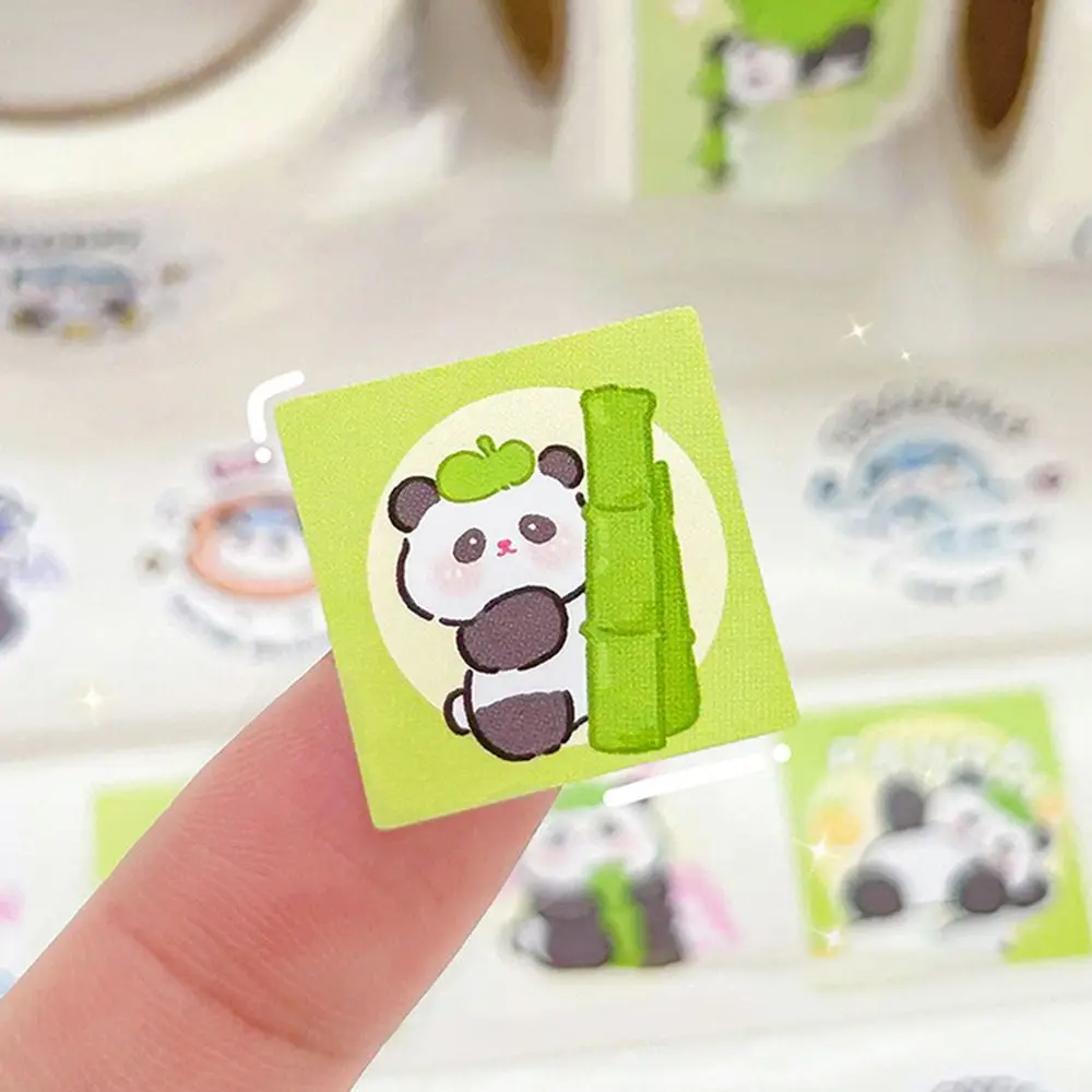 Cute Animal Panda Label Stickers Roll Chinese style Self-adhesive Learning Labels DIY Small Pattern Sealing Stickers