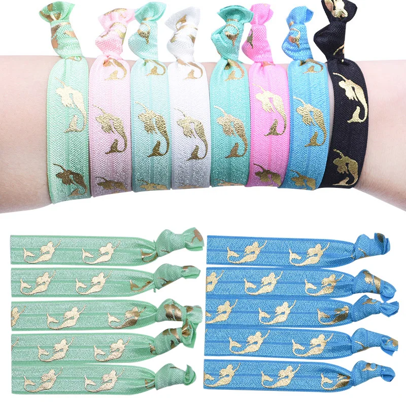 10pcs Unicorn Bracelets Colorful Hair Ties Unicorn Theme Party Decoration Mermaid Trendy Jewelry Women Girls Birthday Party Gift