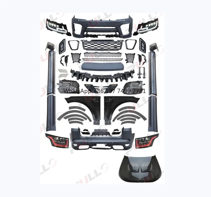 

Auto Body System for RANGE ROVER SPORT 2014-2017 Upgrade to SVR Style with Aluminum Hood Headlight Car Bumpers for Modify