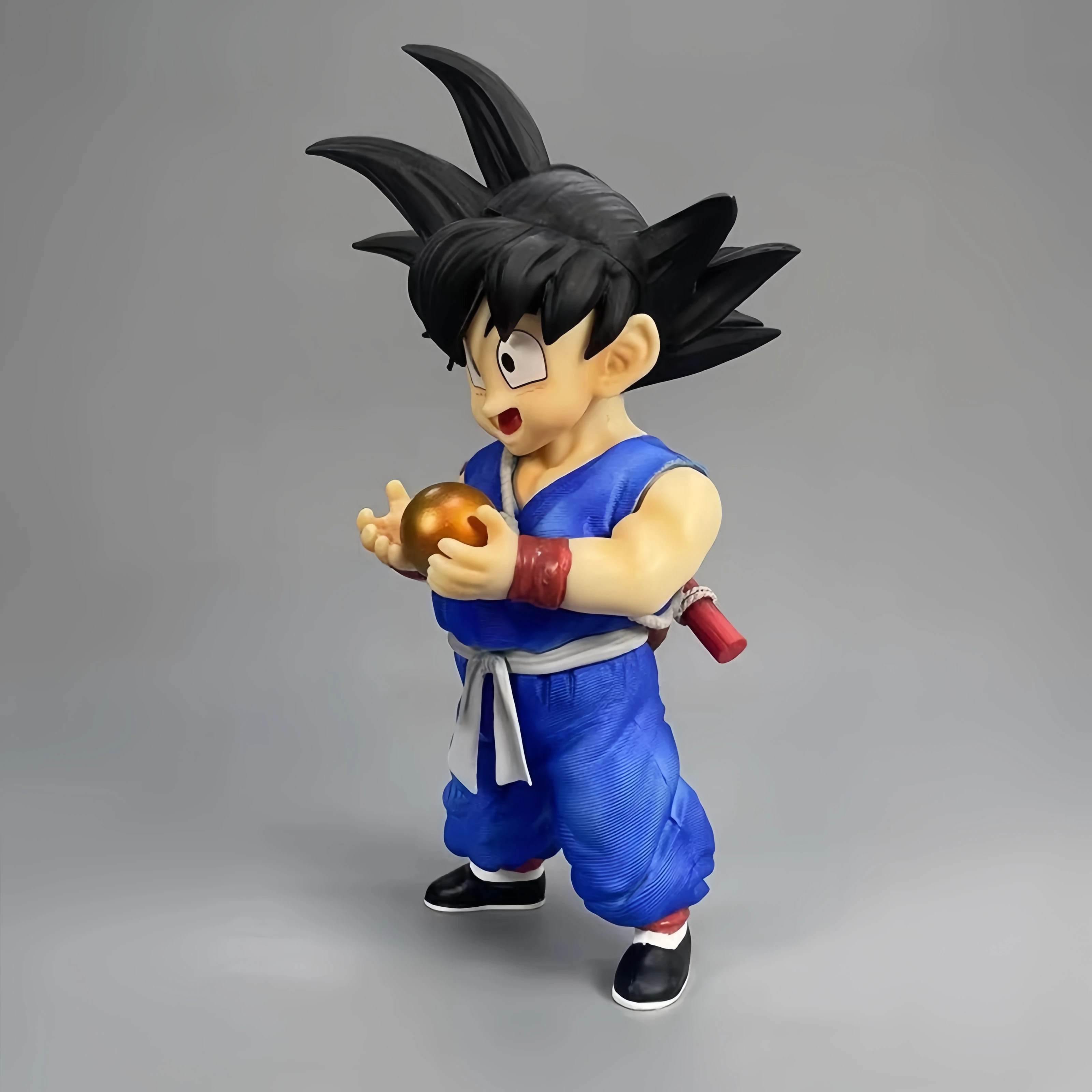 Dragon Ball Roupas Azuis Infância, Estatueta Fofa do Son Goku, Modelo Gk, Figura Anime, Estátua Kakarotto, Ornamento de Mesa, Brindes, 19cm