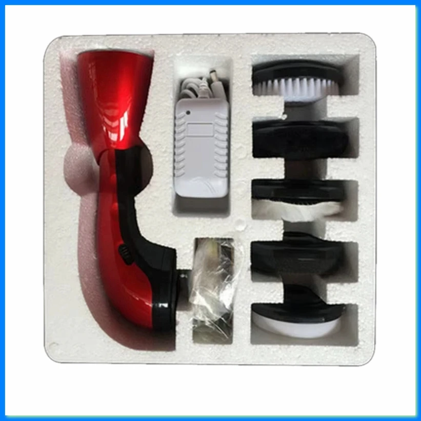 Portable Handheld Electric Shoe Brush Shine Polisher Battery/Plug-in Power Supply Electric Shoe Polisher Red EU Plug-A75P