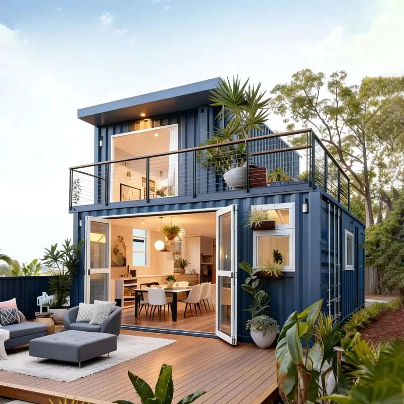 High Quality 2 Story Fast Fold Flat Pack Prefab Container House Modern Modular Living Building Multi-purpose  Residential