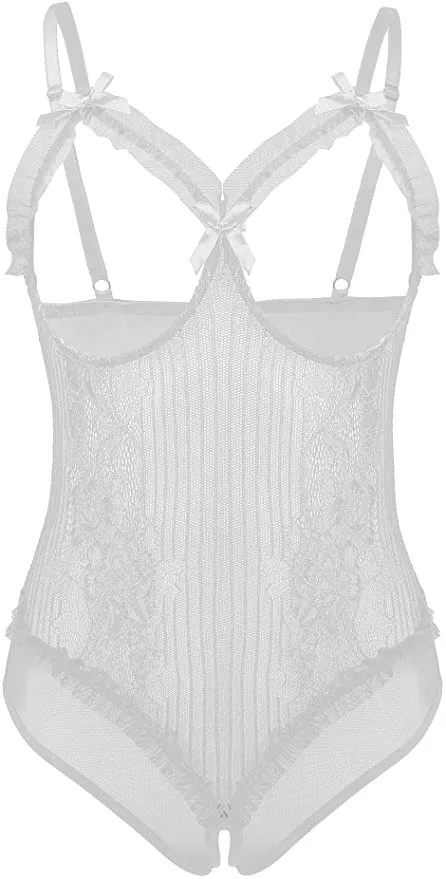 Erotische lingerie voor vrouwen sex ondergoed porno outfit jurk hete boog open sexy kostuum open kruis transparante lingerie plus size