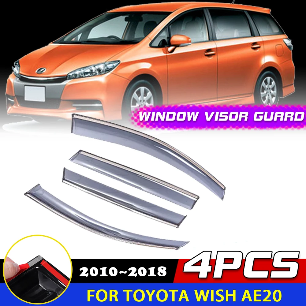 

Car Windows Visor for Toyota Wish AE20 2010~2018 Smoke Deflector Guards Awnings Sun Rain Eyebrow Sticker Accessorie 2011 2012