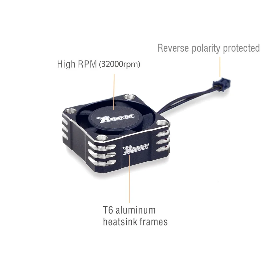 Rocket RC Metal Cooling Fan 25mm 30mm 35mm 40mm 50mm Heat Dissipation Fan for 1/5 1/8 1/10 RC Crawler Car RC ESC Brushless Motor