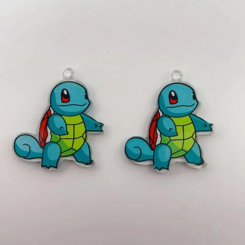 Breloques en acrylique pour boucle d'oreille, porte-clés, résultats exécutifs, pendentif clé Airpods, bijoux à bricoler soi-même, grenouille Anime, feu, dinosaure, mignon, Kawaii, 10 pièces