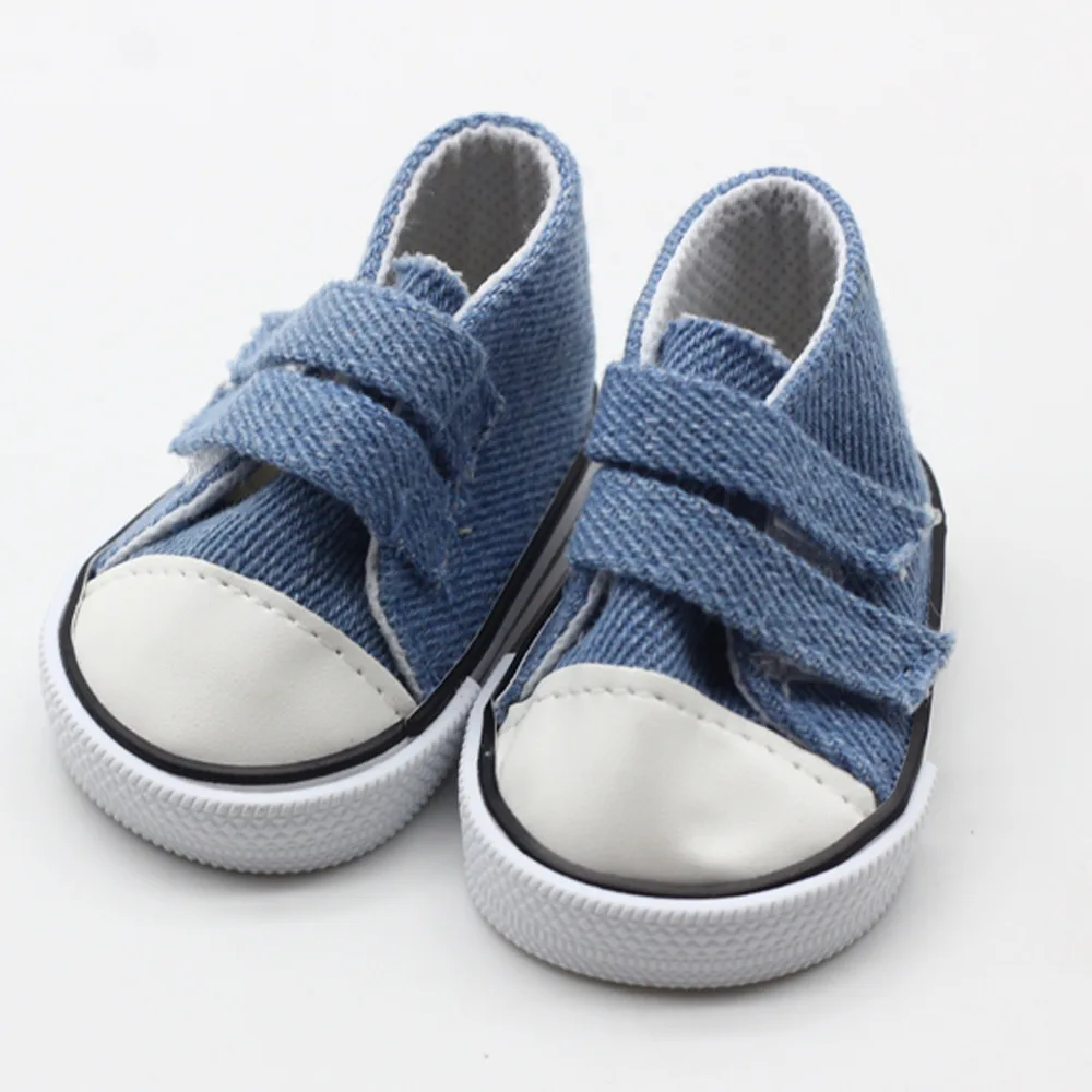 American Doll Shoes 7CM Canvas Shoes Fit for 18 Inch Girl Dolls Mini Fashions Shoes for 43cm Baby New Born&OG Girl Doll