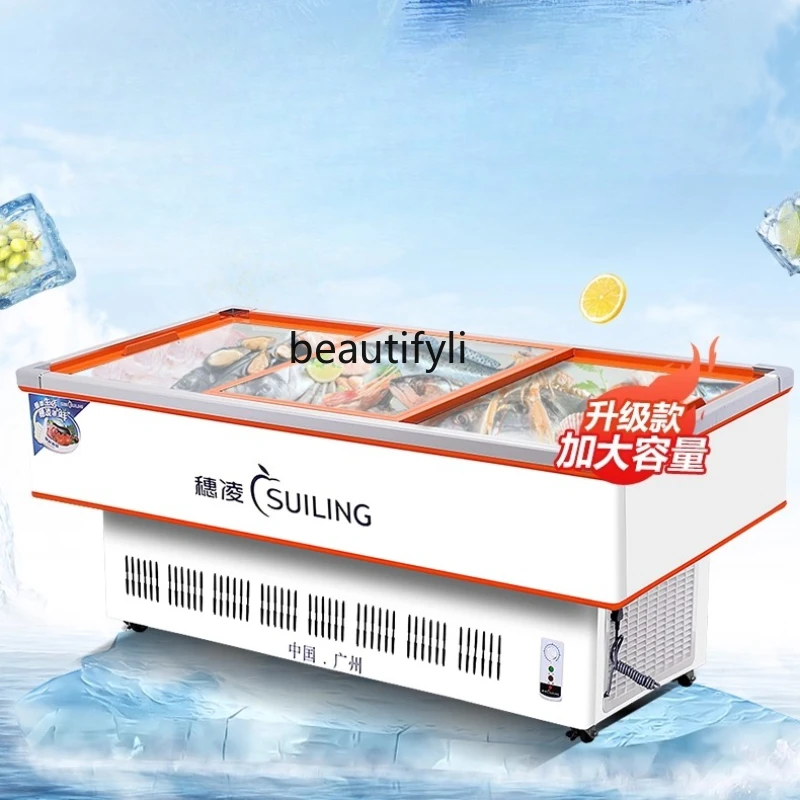 

Seafood cabinet Commercial freezer Refrigerated power saving display Frozen barbecue A la carte freezer
