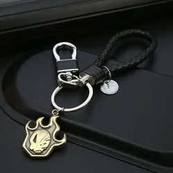 Anime Bleach Keychain Skull Pendnat Keyring Kurosaki Ichigo False Fire Keychians Figures Key Chain Car Bag Charm Accessories