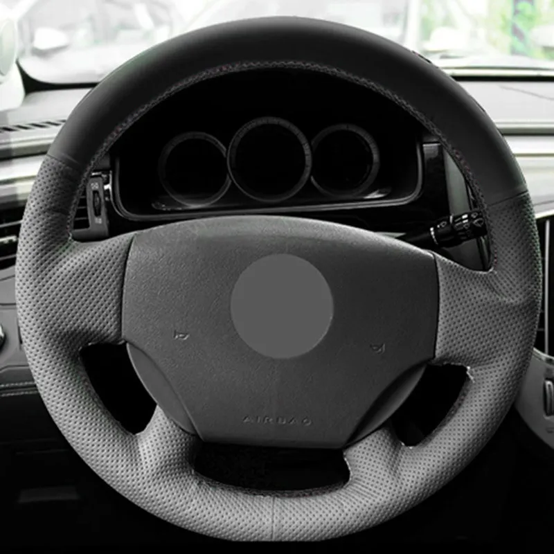 Black Perforated Leather Cover Trim Braid On Car Steering Wheel For Buick Lacrosse 2006 2007 2008 Interior Accessories Modified