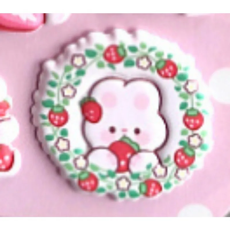 Pink Strawberry Bunny Kids Cartoon EVA 3D Foam Stickers Soft Kawaii Diary Scrapbook Decorative Sticker Classic Toys for Children