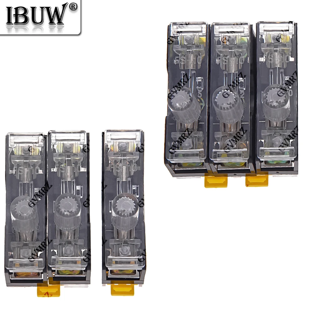 FS-101 6X30mm FS-101 220V Glass Fuse Holder Din Rail Mount Single Pole 6*30 Fuse Casing FS102 FS103 6X30mm