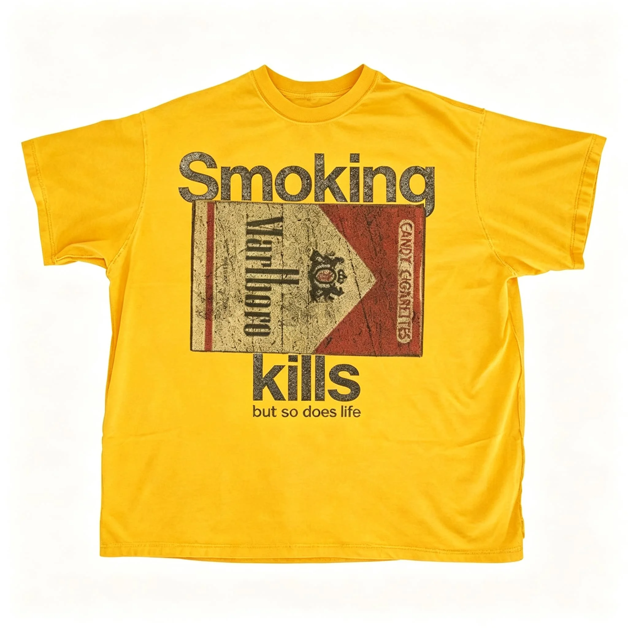 Retro-T-Shirt mit Aufschrift „Räuchern tötet, aber das Leben auch“ – Lässiger, lustiger Stil, Unisex-T-Shirt, Kurzarm, Baumwolle, für Damen und Herren – Detail 10