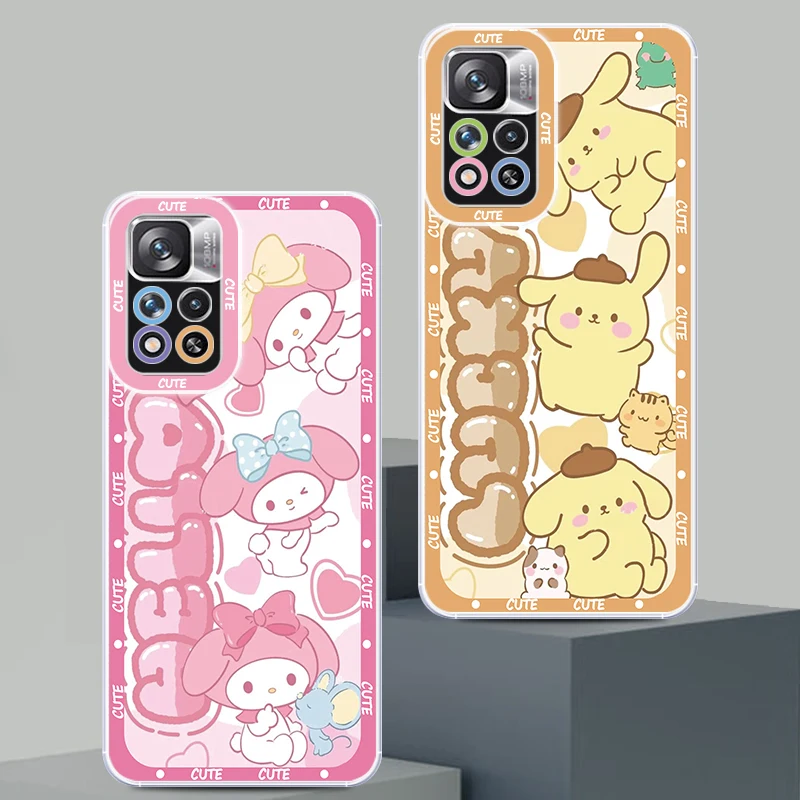 

Cartoon Pompompurin Love Transparent Phone Case For Xiaomi Redmi Note 12 10 11 9 8 Pro 9T K40 12C 10C 9C 4G 5G Angel Eyes