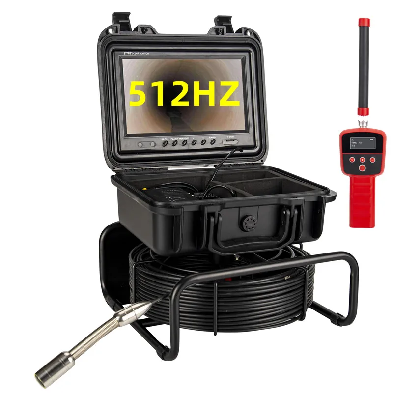 1080P 9-Inch Screen Industrial Endoscope Locator Night Vision Sewer CCTV Self-Leveling 512HZ Sonde DVR 16GB Sewer Camera CMOS