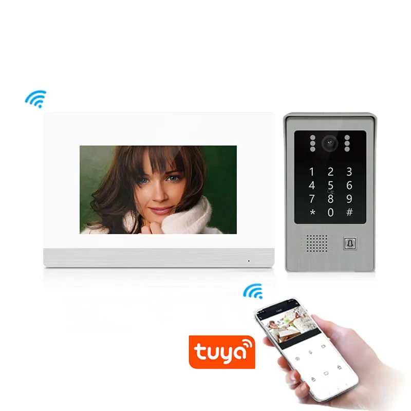Screen Videocitofono Bifamiliare, Kit Fashion Design 10.1inch Waterproof IP65 & Night Vision TFT-LCD 10.1 Inch Sensor Screen