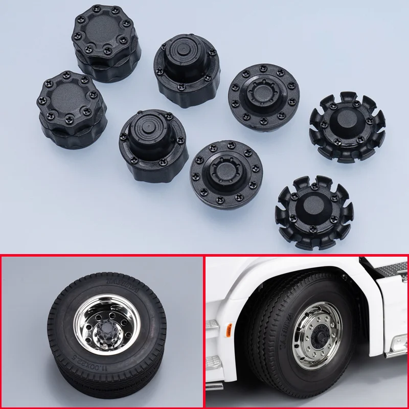 RC Truck Wheel Hubs Shaft Head Cover Hubcaps for 1/14 Tamiya SCANIA 770S R620 VOLVO BENZ Arocs MAN TGX LESU Car Accessories