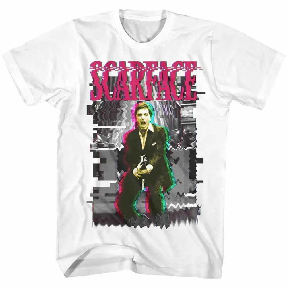 Scarface Glitch White Adult T Shirt