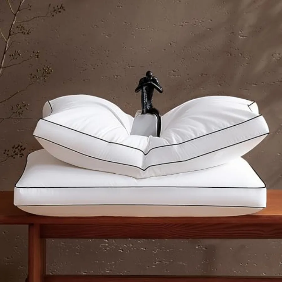 

Feather Down Pillows Size Set of 2 Pack Luxury Hotel Collection Bed Pillows for Sleeping Fluffy Soft Medium Firm Down Surround