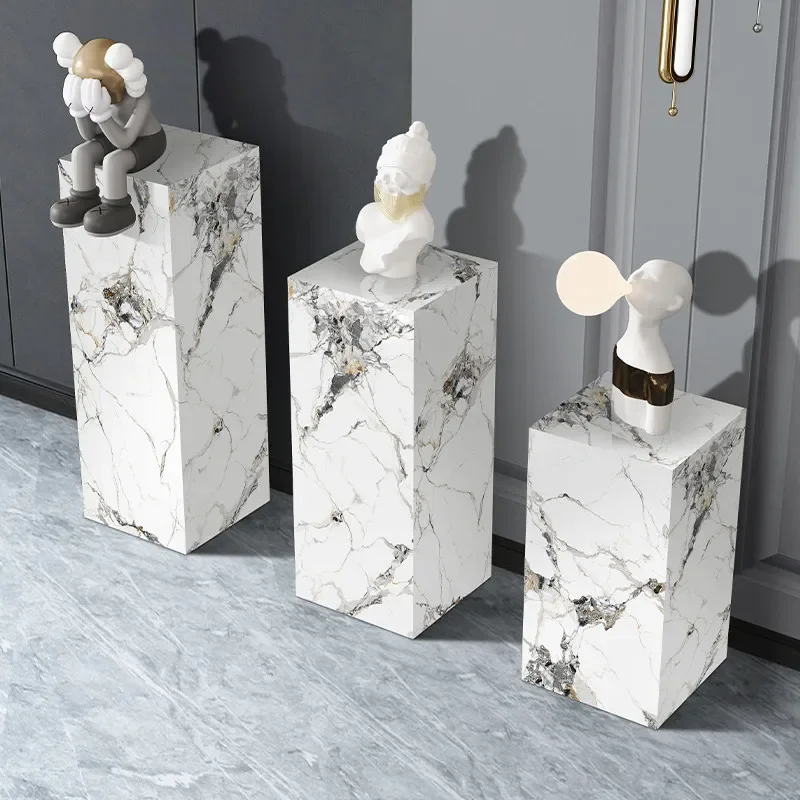 Marble base table porch rock slab stone table column pier floor living room sculpture ornament home accessories