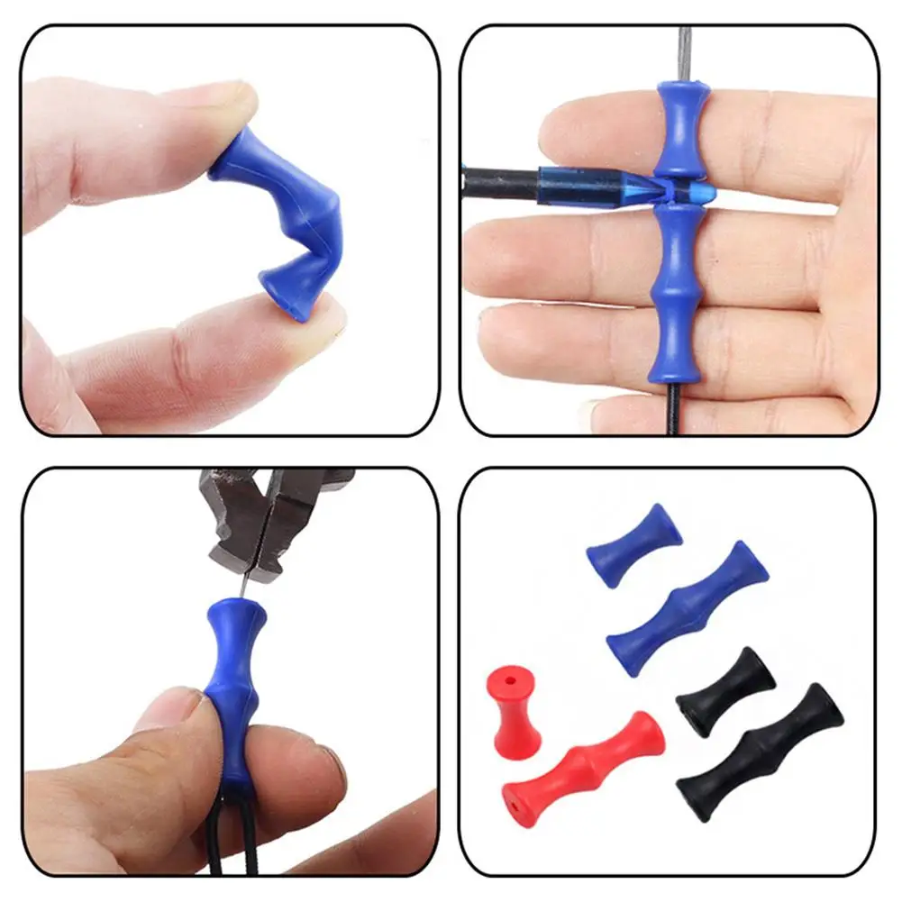 1set Silicone Bow String Finger Protector Saver Bowstring Finger Guard Saver Hunting-Archery Target Recurve Protective Gear Tool