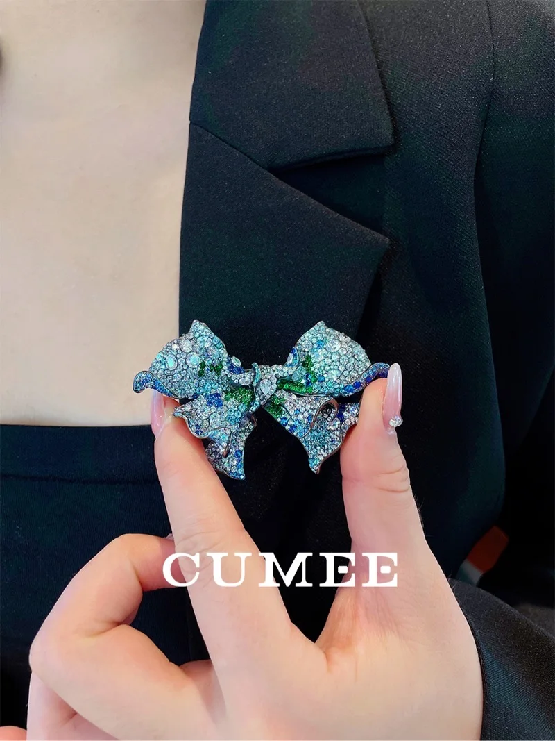 CUMEE Large Size Cultivate Gemstone Brooch for Women non Tarnish 925 Silver Gold-plated Party Anniversary