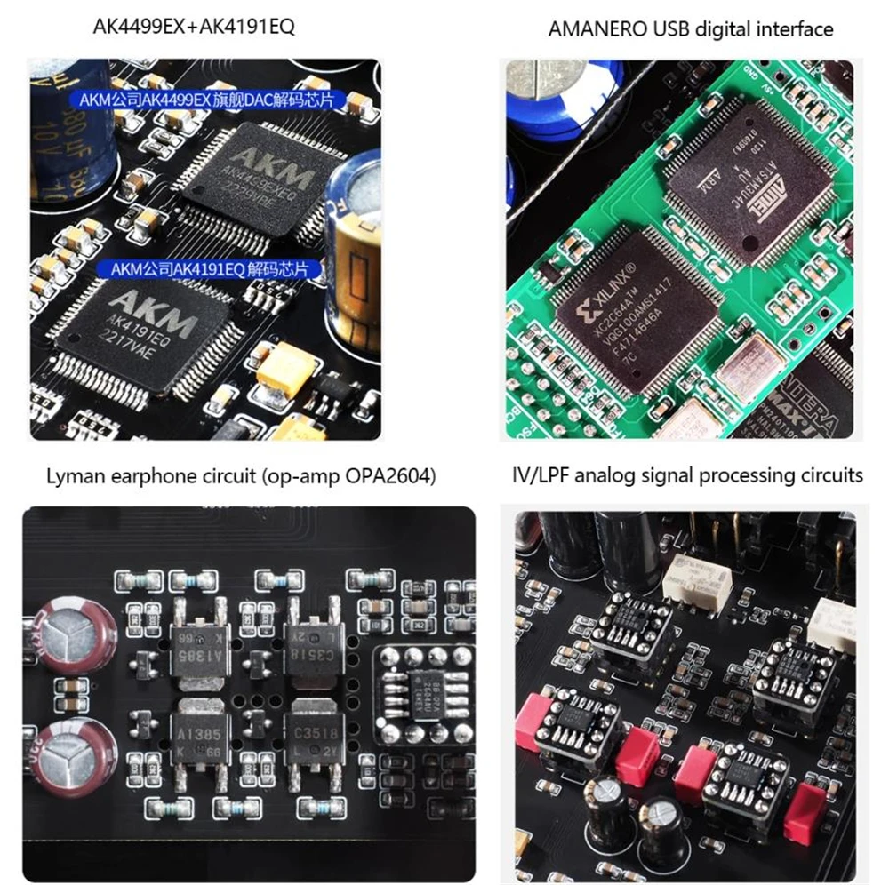 DA50 AK4499EX Balance DAC HiFi Audio Decoder AMANERO USB 32Bit 768KHz DSD512 Bluetooth 5.3 QCC5171 LDAC HDMI IIS XLR
