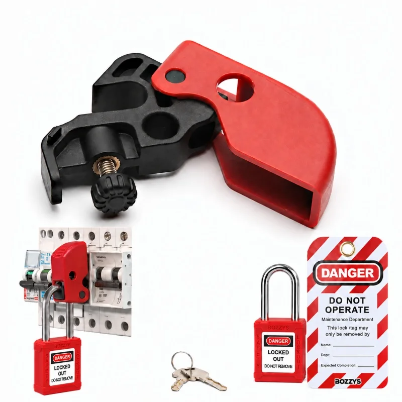 BOZZYS Industria  MCB Toggle Breaker Lockout Kit, OSHA LOTO Energy Isolation Set, Padlock & Warning Tags Included
