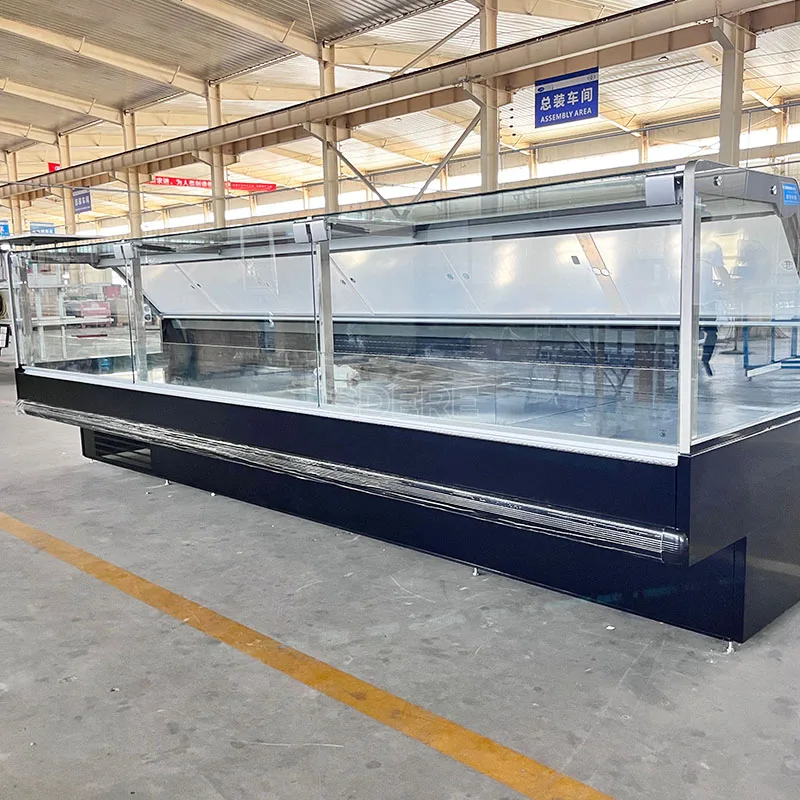 

Customized Supermarket Service Counter Cabinet Display Cabinet Freezer Deli Showcase Commercial Display System