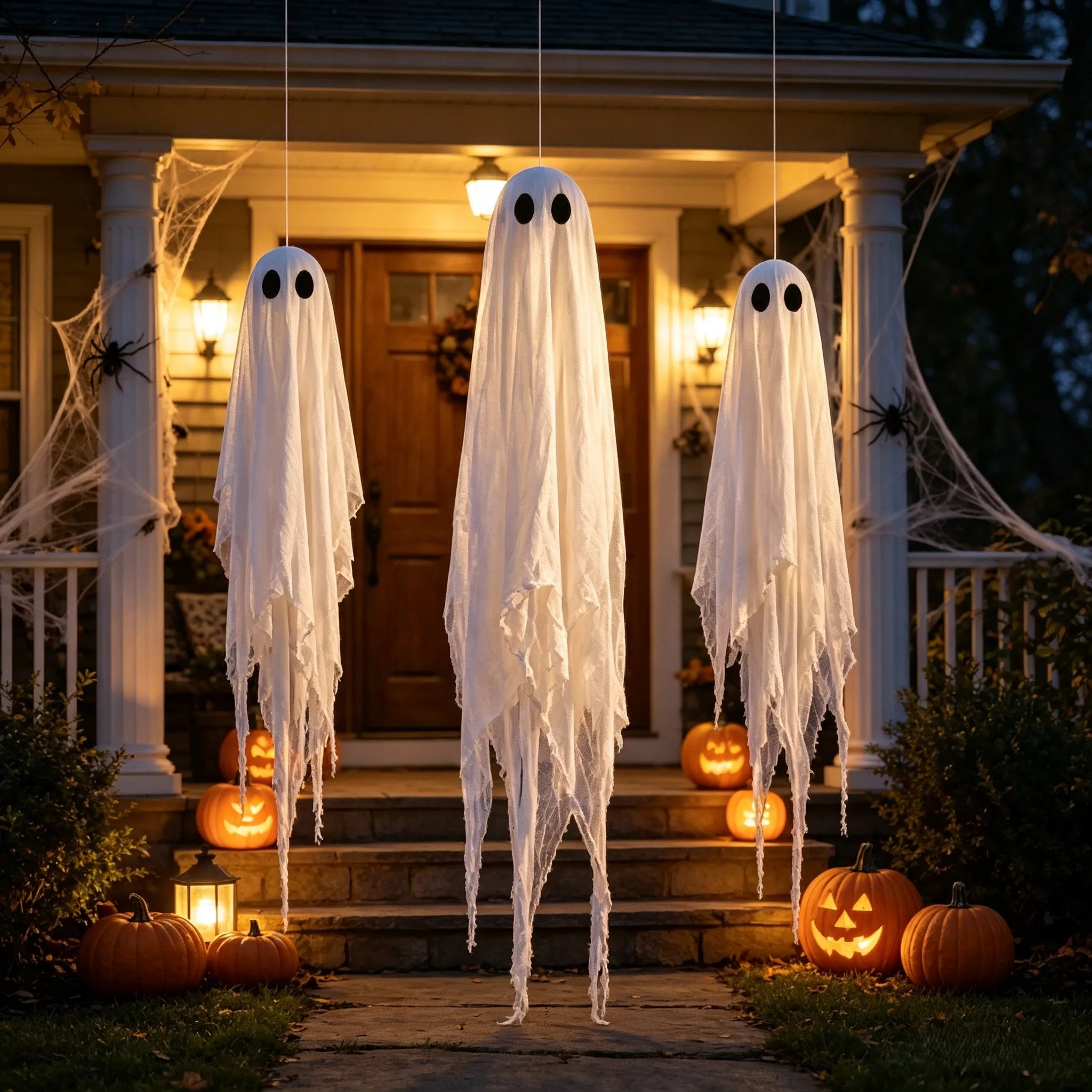 Halloween 3 Pack Lighted Hanging Ornament LED Luminous Hanging Decor Spooky Festival Holiday Party Hanging Decoration Props