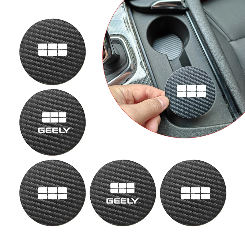 2PCS Car Water Cup Mat Bottle Holder Anti-Slip Pad For Geely GALAXY E5 E8 L6 L7 I7 G733 2023 2024 2025 Auto Interior Accessories