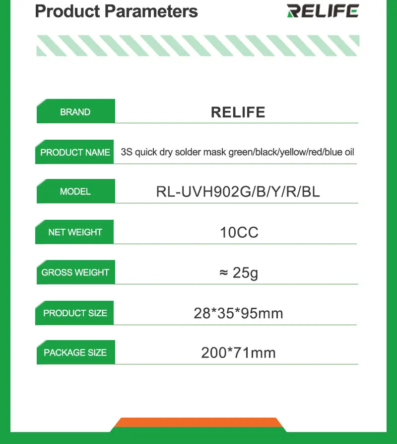 RELIFE RL-UVH902 UV-transparente, aushärtende Lötmaske für die Reparatur von Mobiltelefonen, springender Draht, schnell trocknende, aushärtende Schweißpaste, Flussmittelöl – Detail 8